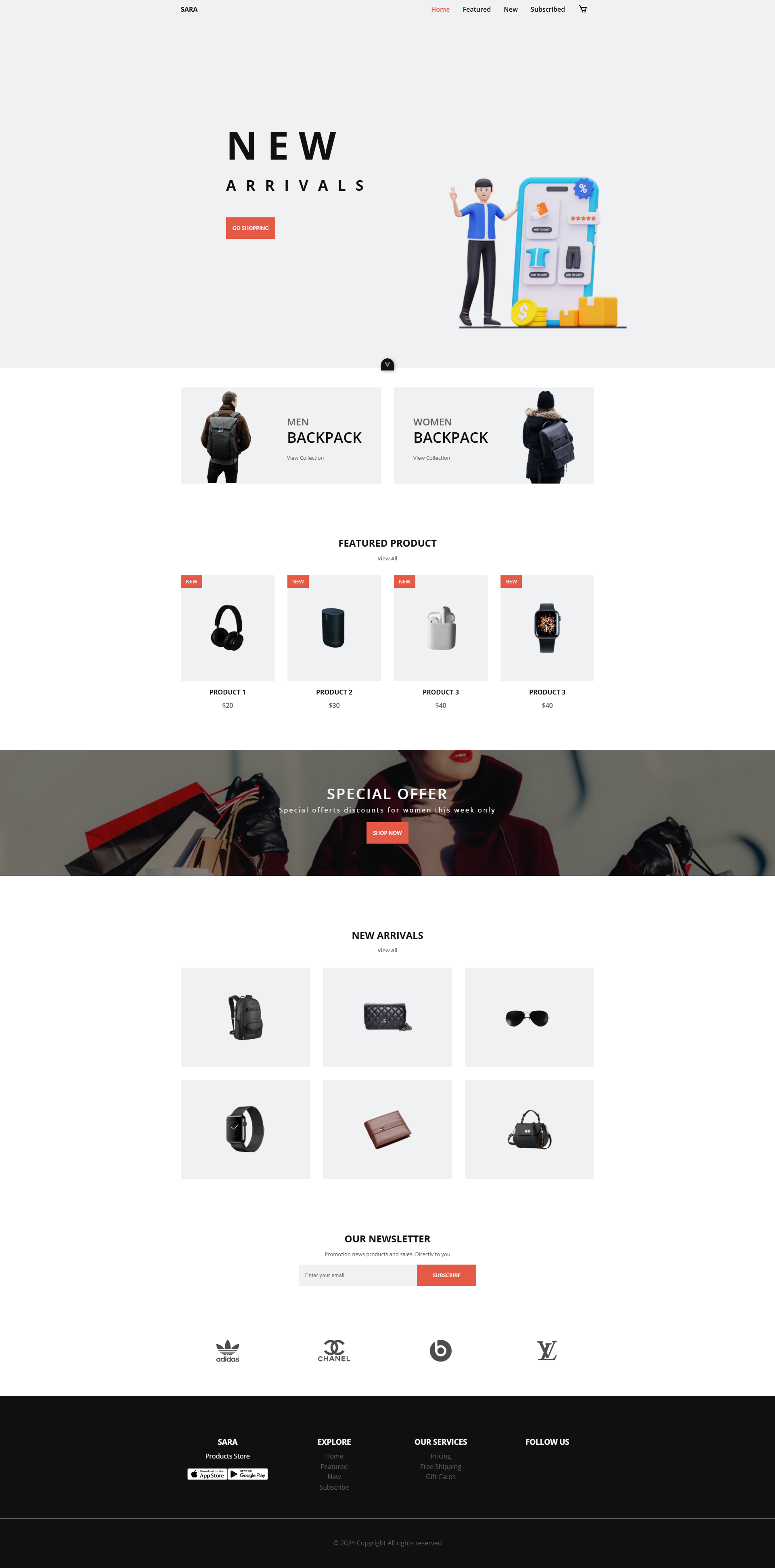 eCommerce Landing Page screenshot 1