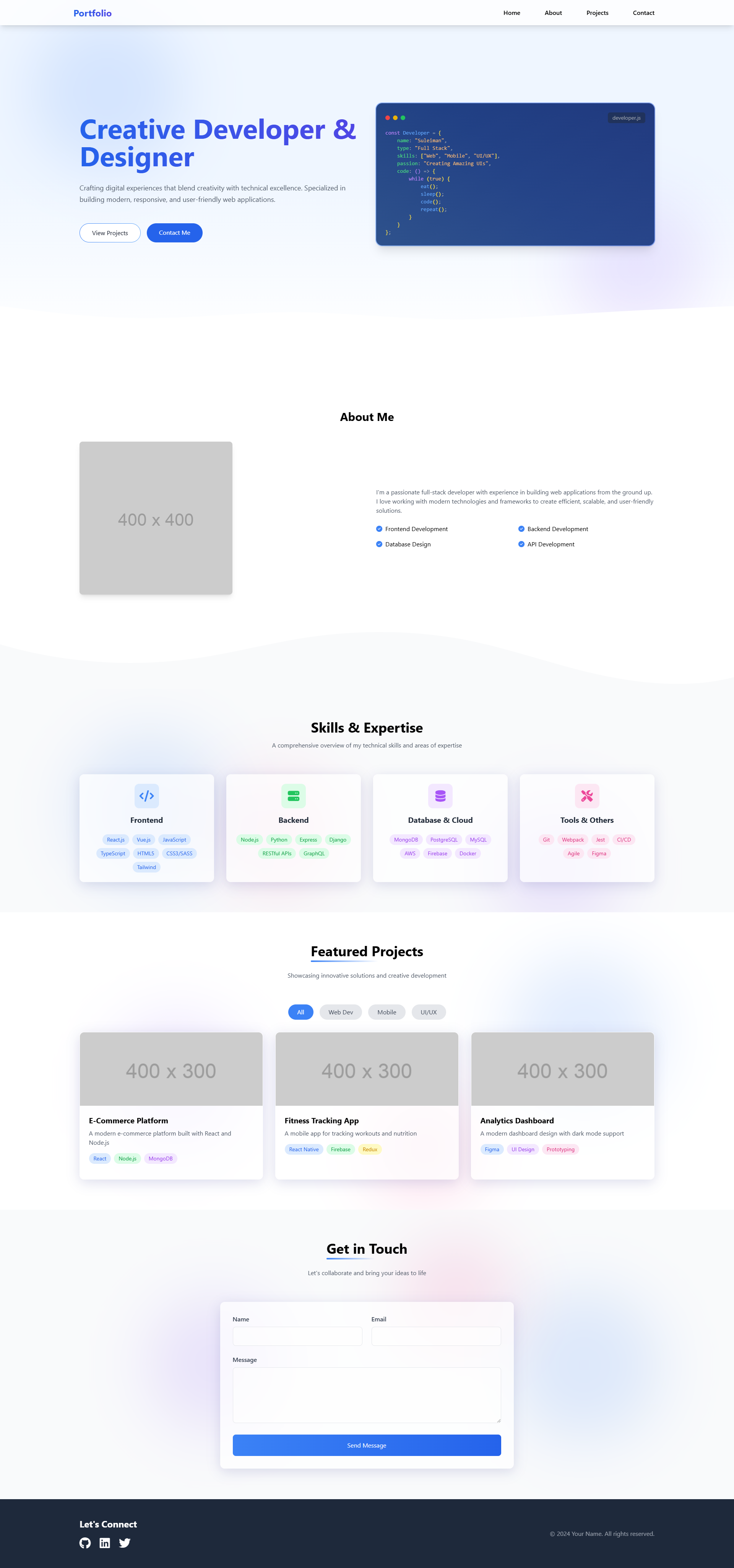 Modern Portfolio Website screenshot 1