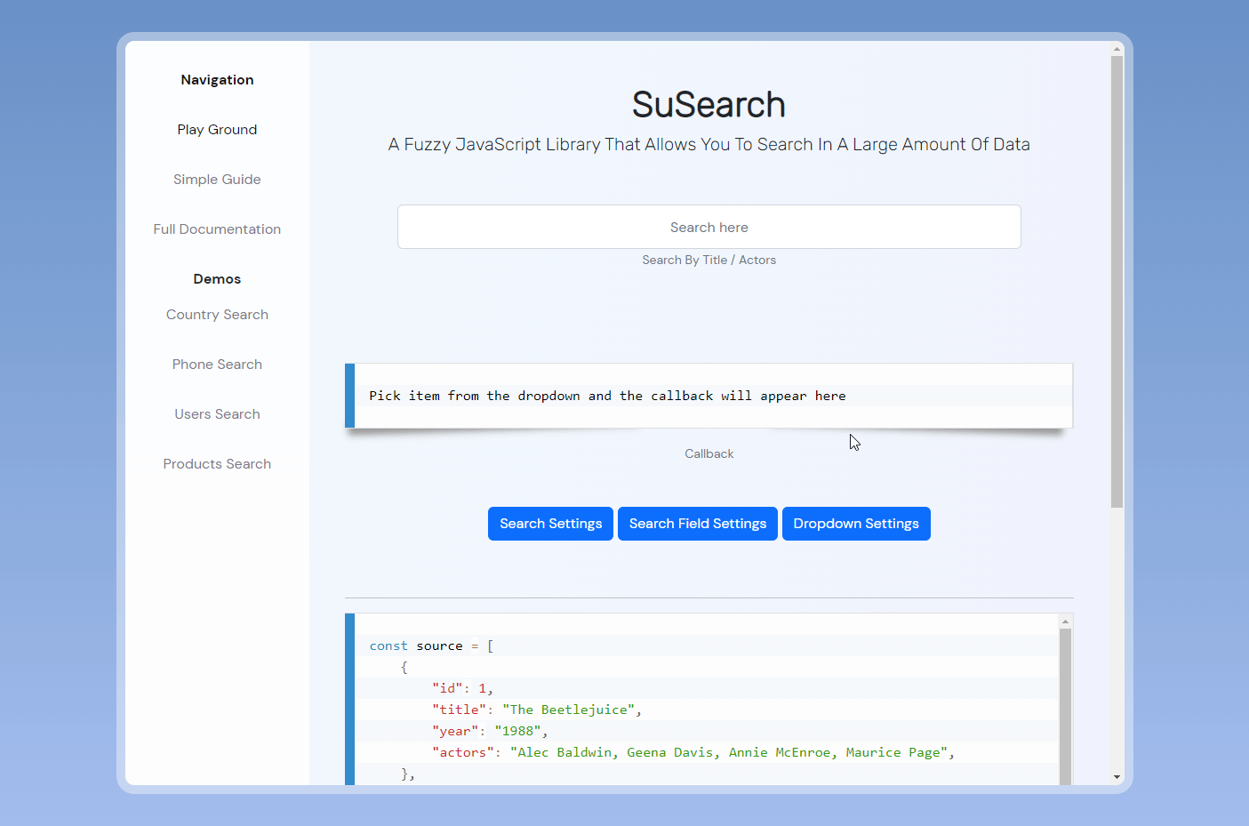 SuSearch screenshot 1