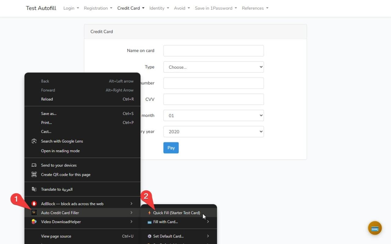 Auto Credit Card Filler screenshot 5