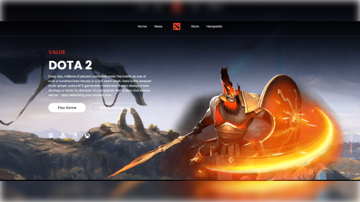 React.js Dota Landing Page